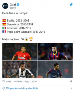 Dani Alves  successive history
