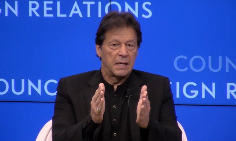 Imran Khan Prime Minister of Pakistan at foreign relations press conference USA UNGA