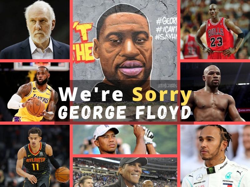 high-profile sports stars including Michael Jordon, LeBron James, Trae Young, Floyd Mayweather, Tiger Wood, Lewis Hamilton, and others have expressed barbarity at George Floyd’s death