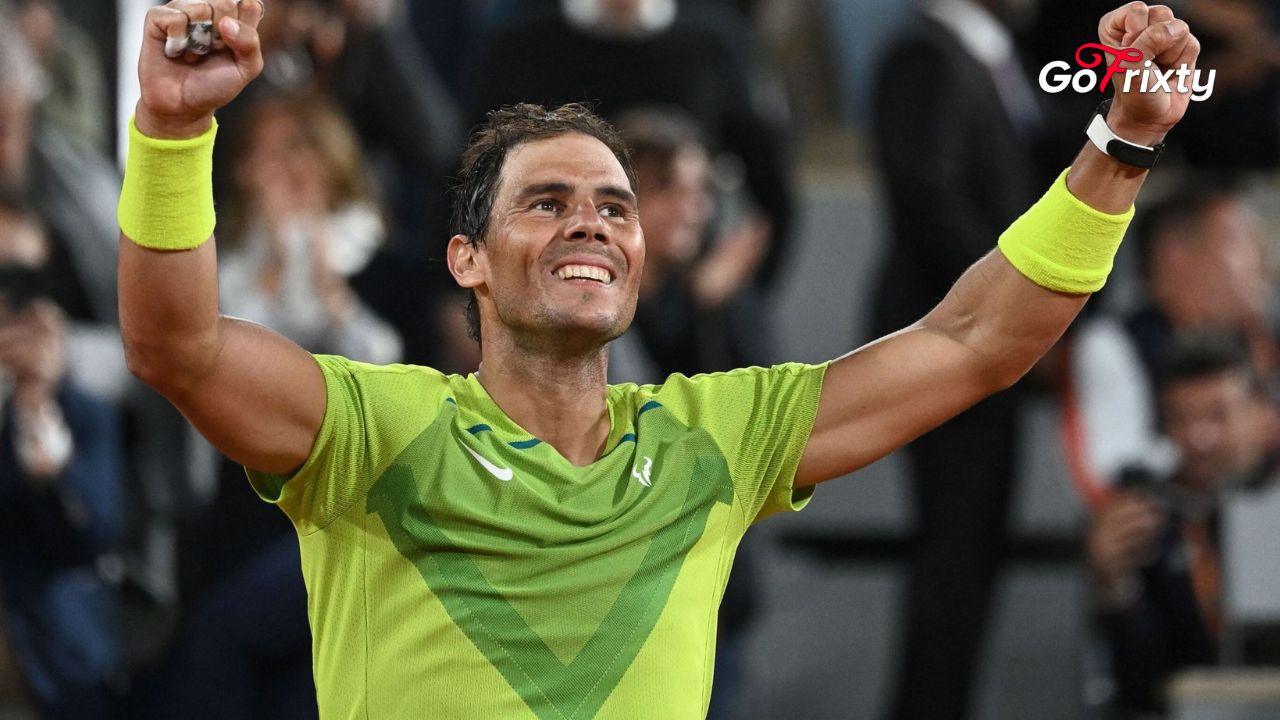 Rafael Nadal celebrating 14 French open title