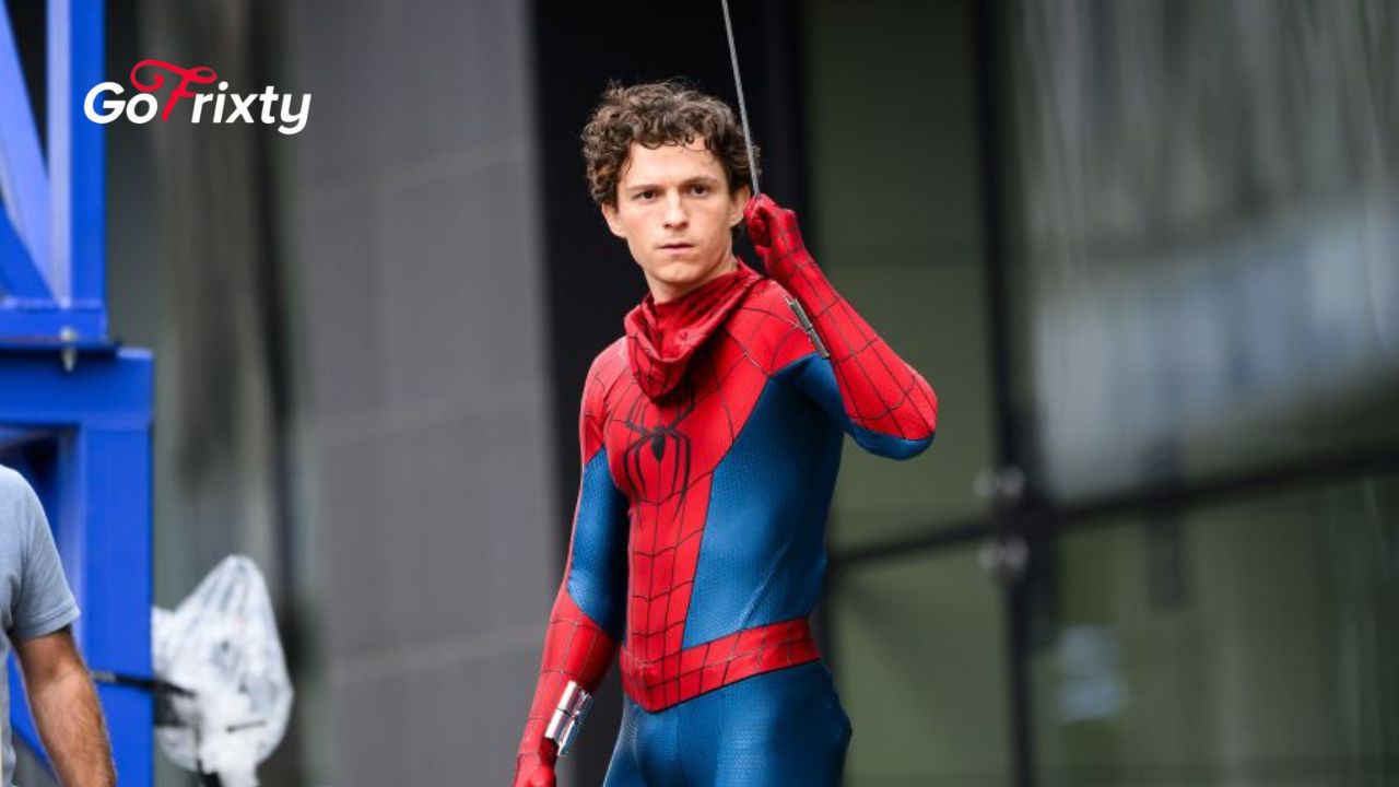 Tom Holland on Set of Spider-Man